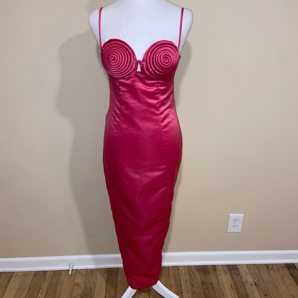 PrettyLittleThing Pink Midi Dress